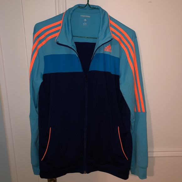 57. Adidas sport jacket with bright orange detailing - Picture 1 of 5